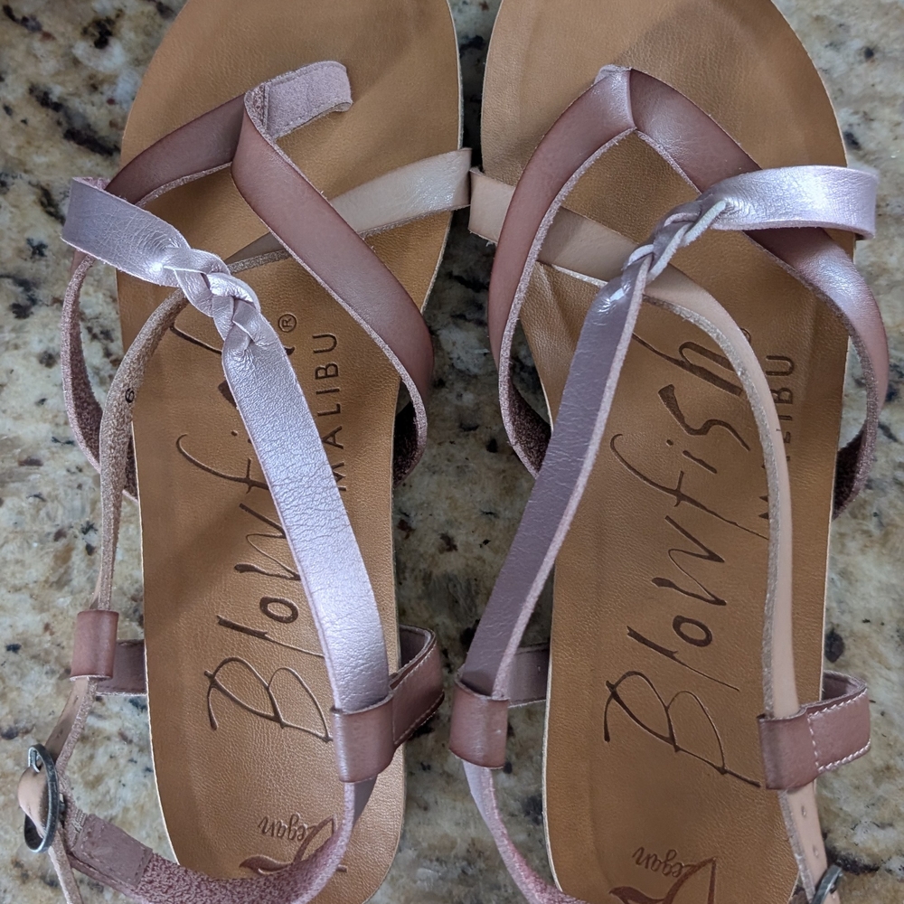 Blowfish Women's Strappy Sandals - Pink and Cream - Picture 6 of 6